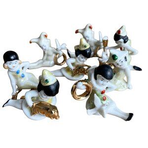 VINTAGE RARE Set of 8 Clown Name Place Card Holders